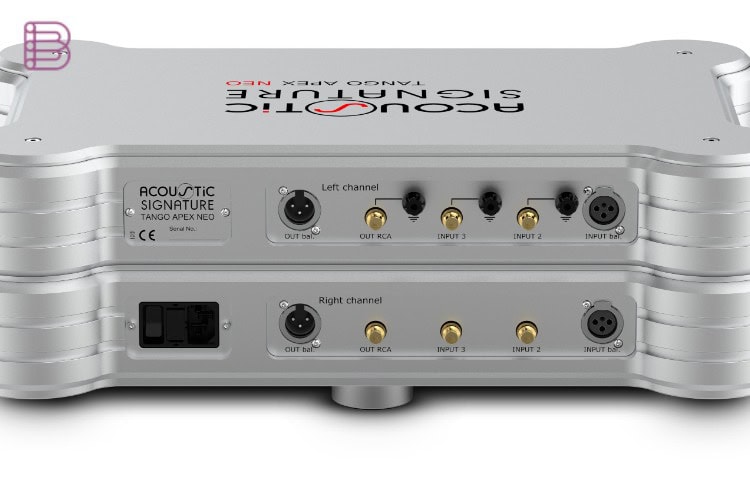 Acoustic Signature Tango Apex NEO rear panel inputs and outputs