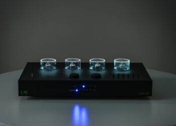 EAT E-Glo SB balanced phono stage with illuminated tubes
