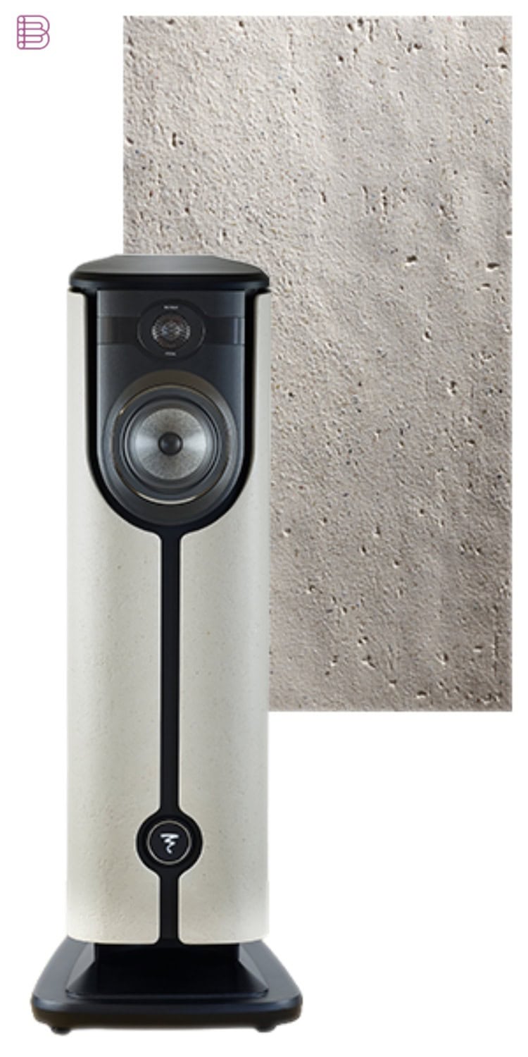 Focal Diva Utopia Natural Sand finish applied to the speaker cabinet