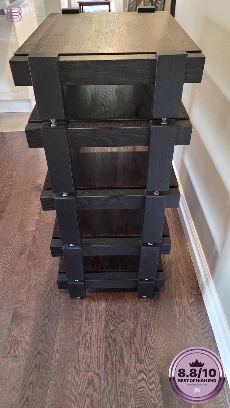 Madera Works Stack Rack frame on hardwood flooring