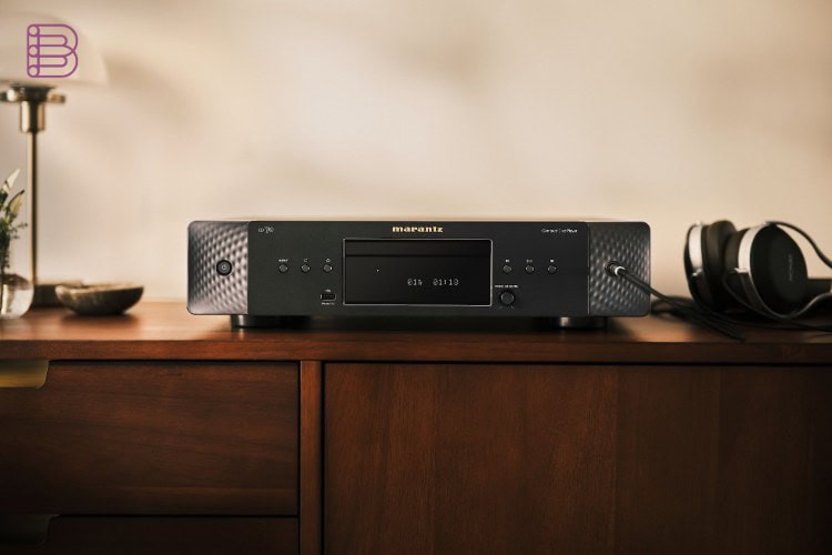 Marantz CD 70 CD player on a cabinet