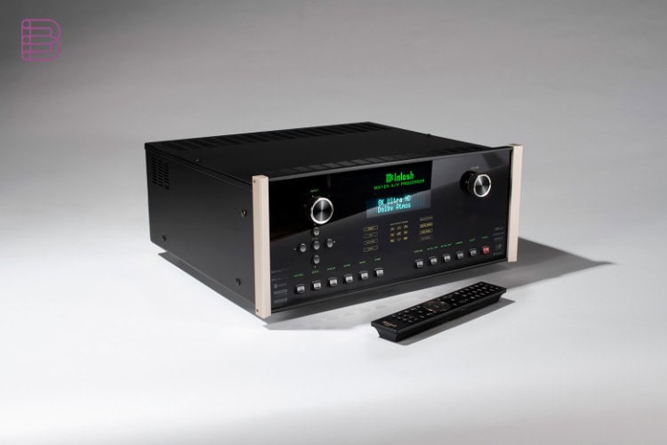 McIntosh MX124 A/V processor shown with its remote control