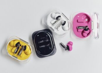 Nothing Ear (3a) earbuds in black, white, yellow and pink