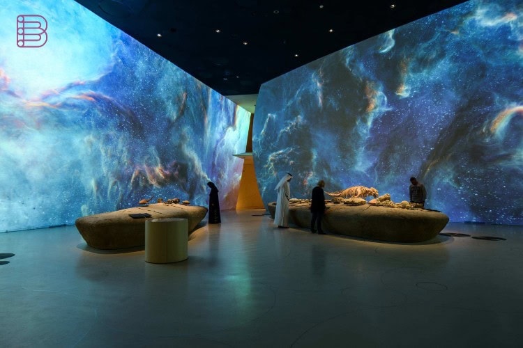 Panasonic laser projection creating an immersive celestial gallery at the National Museum of Qatar