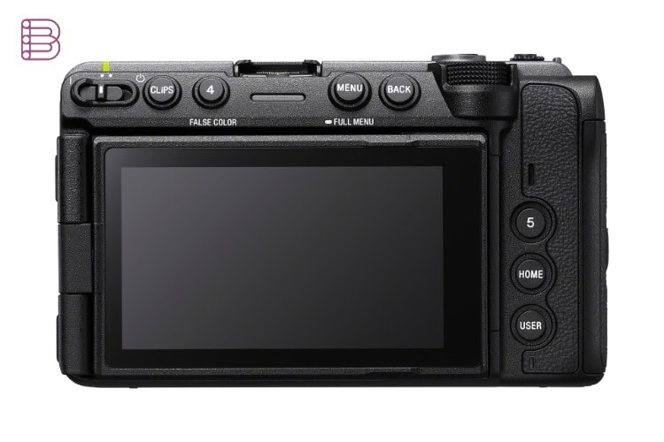 Sony FX5 camera rear panel and touchscreen