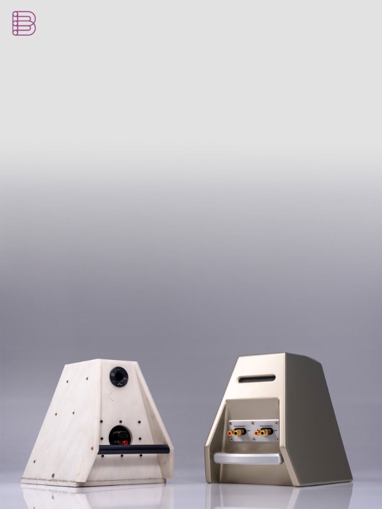 Wilson Audio WATT handle compared, 1985 prototype and current WATT/Puppy