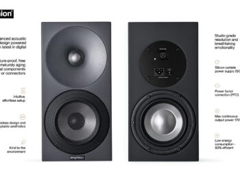 Amphion A15 active loudspeaker studio shot