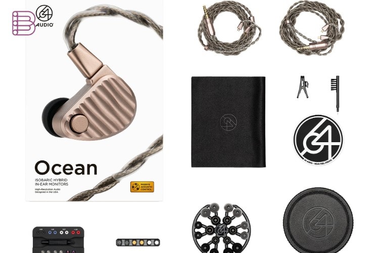 64 Audio Ocean unboxing with cables, case and apex modules