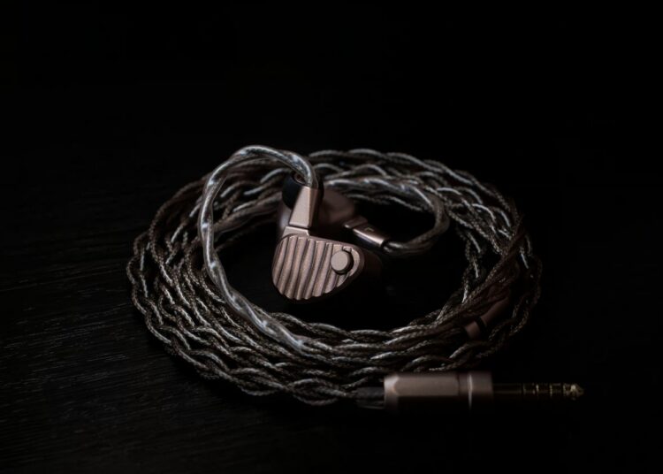 64 Audio Ocean flagship in-ear monitor with coiled cable