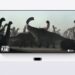 Apple HomePod (2nd generation) speakers flanking a TV showing Apple TV+