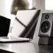 Audioengine A2+ Gen 3 powered desktop speakers on a work desk