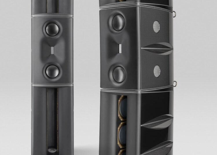 Børresen M Gold Signature M6 and M8 floorstanding loudspeakers side by side