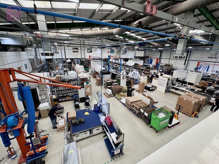 Wide view of the Bowers & Wilkins Worthing factory floor