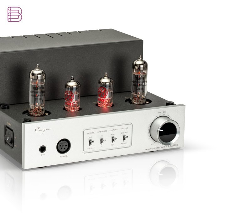 Cayin HA-1A MK3 front panel with volume knob and impedance switches