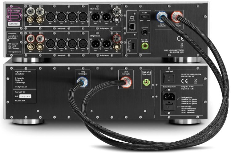 CH Precision L10 rear panel with balanced and single-ended connections