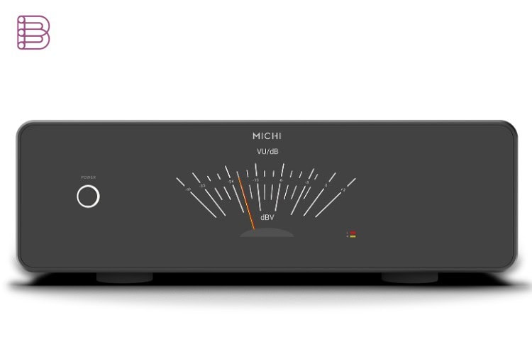 Class D amplifier high-end audio: Rotel Michi S430 power amplifier VU meter