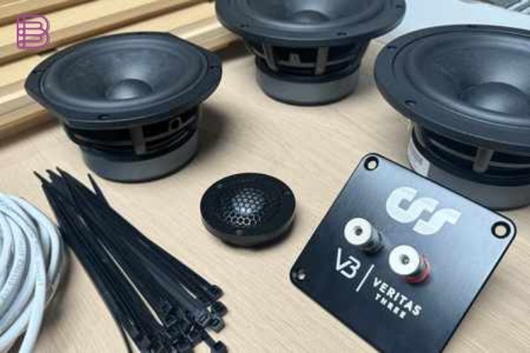 CSS Audio Veritas Three drivers, tweeter and V3 branded terminal plate