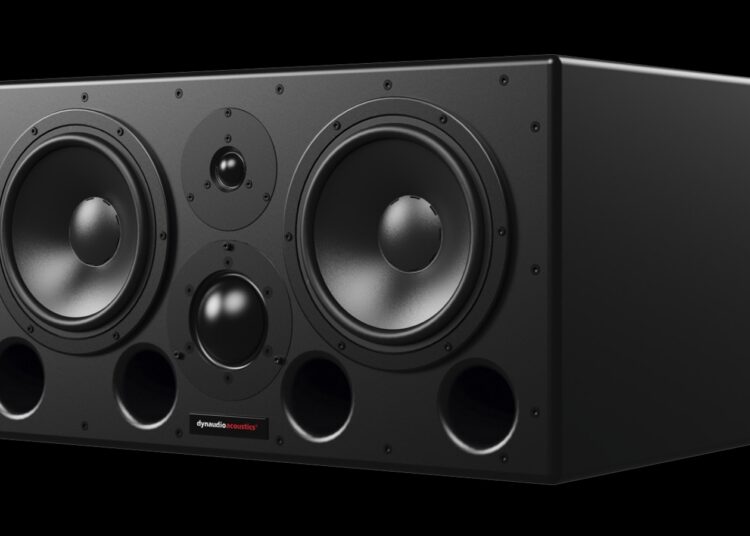 The Dynaudio Acoustics M2 MkII 3-way studio monitor shown at an angle