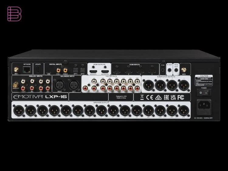 Emotiva LXP-16 surround processor rear panel connections