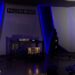 Falcon Bravo The Dome loudspeakers set up in a dramatic showroom installation