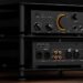 FiiO CLASS A headphone amplifier and preamplifier stacked on a rack