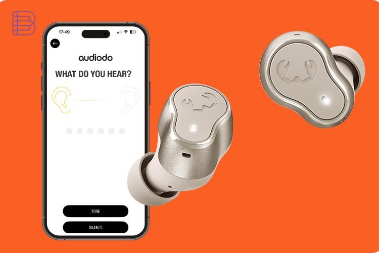 Fresh 'n Rebel Twins Elite 2 earbud in Silky Sand with the My Sound App hearing test