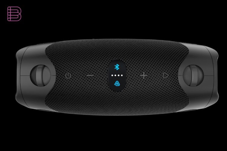 Hisense FlexBoom portable Bluetooth speaker top view showing control buttons
