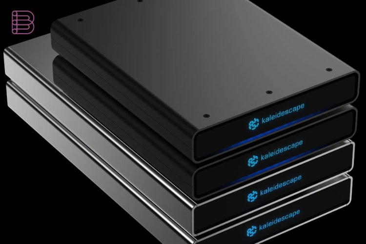 Multiple Kaleidescape Strato K movie players stacked together
