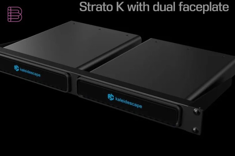 Two Kaleidescape Strato K movie players in a dual rack-mount faceplate