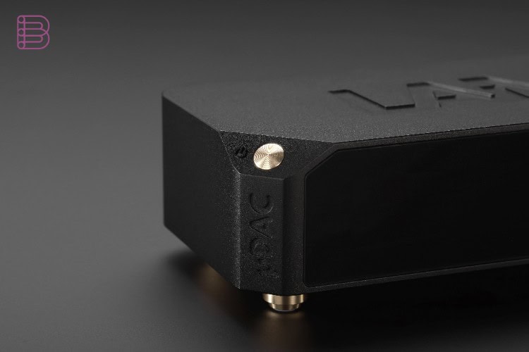 LAiV Harmony uDAC corner detail showing the uDAC engraving
