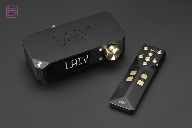 LAiV Harmony uDAC desktop DAC with its remote control