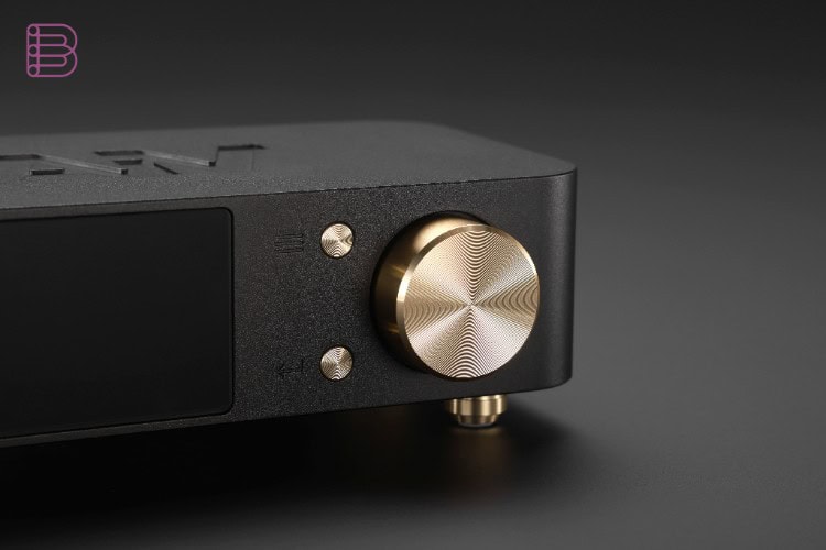 LAiV Harmony uDAC volume knob detail in gold