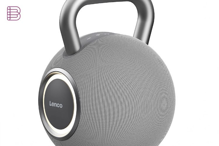 Lenco Orbita 360GY 360-degree Bluetooth speaker front view with illuminated ring