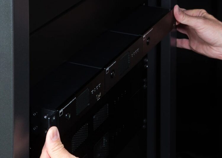 NAD CI SA2-120 and CI S2 modules installed in a custom install equipment rack
