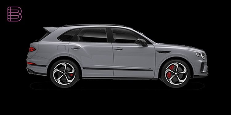 Bentley Torcal S electric SUV side profile in grey with red brake calipers