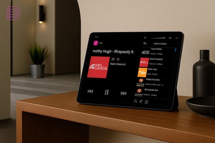 Naim CI-Uniti 102 controlled via a tablet interface compatible with home automation systems