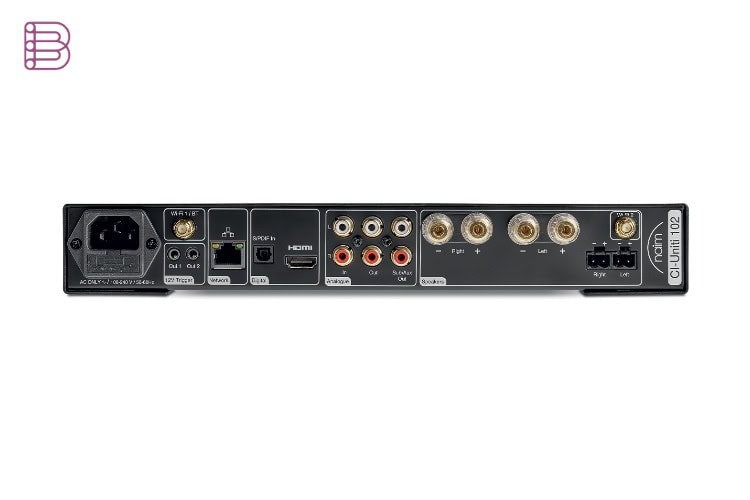 Naim CI-Uniti 102 rear panel with HDMI, S/PDIF, analogue, network and speaker connections