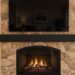 NextLevel Acoustics Mantelbar architectural soundbar built into a stone fireplace mantel