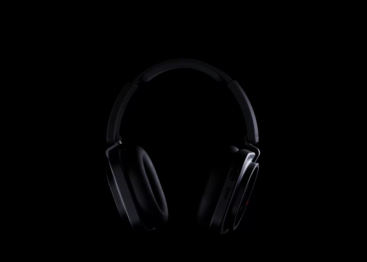 Nothing Headphone (1) Pro over-ear headphones in dramatic studio lighting