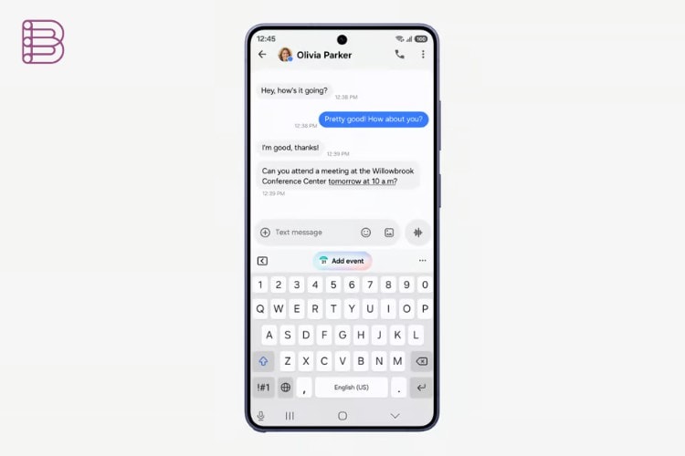 Samsung One UI 9 Now Nudge contextual suggestion on a Galaxy S26