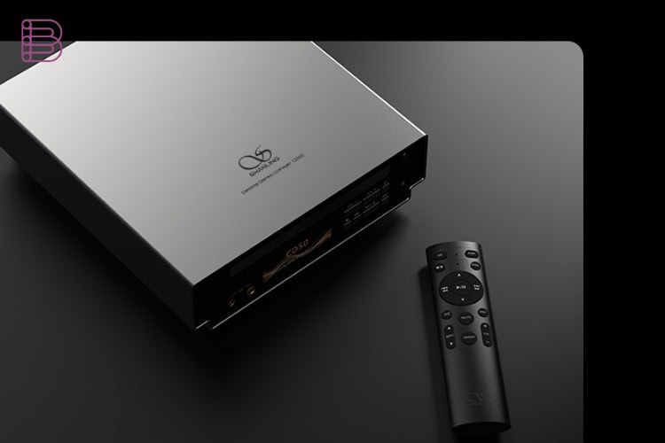 Shanling CD50 three-quarter angle view with remote control
