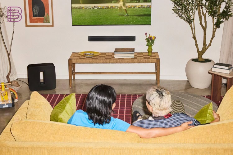 Sonos Beam Ultra soundbar in a home theater living room setup