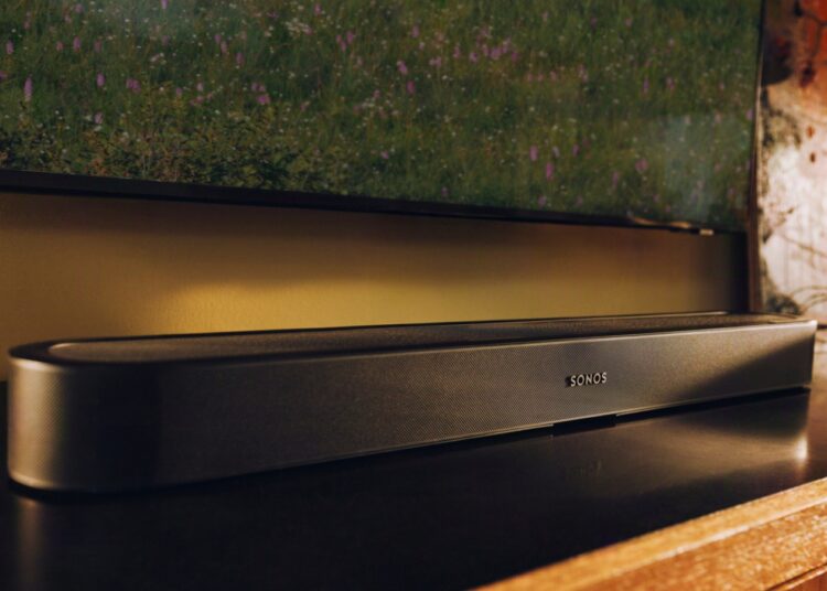Sonos Beam Ultra soundbar in a living room home theater setup