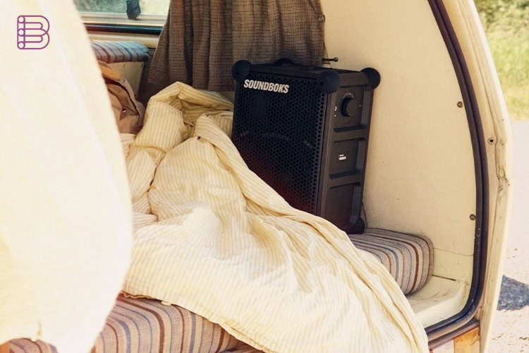 Soundboks Rider portable speaker inside a camper van
