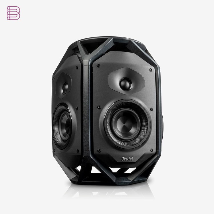 Teufel IKONIO wireless speaker front view showing its 8-driver array