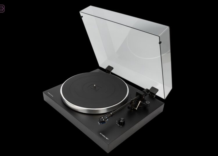 Andover-One DD direct-drive turntable with dust cover open