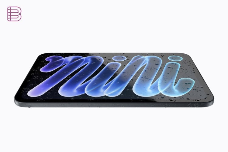 Apple iPad mini with water droplets showing its IP67 rating