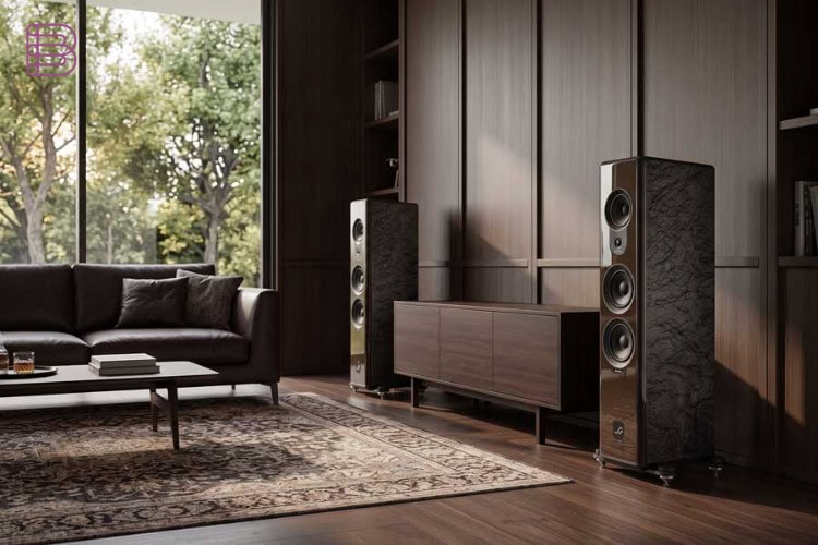 AudioSolutions Overture G4 floorstanding loudspeaker in a living room setting