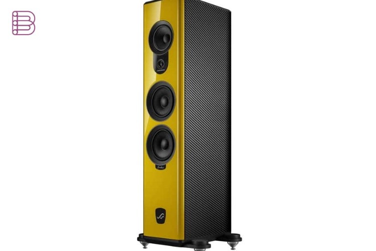 AudioSolutions Overture G4 floorstanding loudspeaker, single unit studio shot
