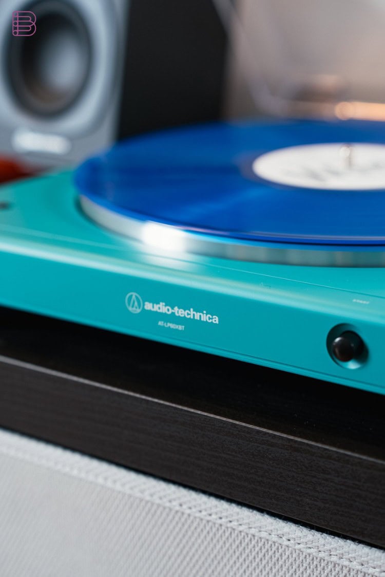 Audio-Technica AT-LP60XBTTL teal platenspeler bovenaanzicht